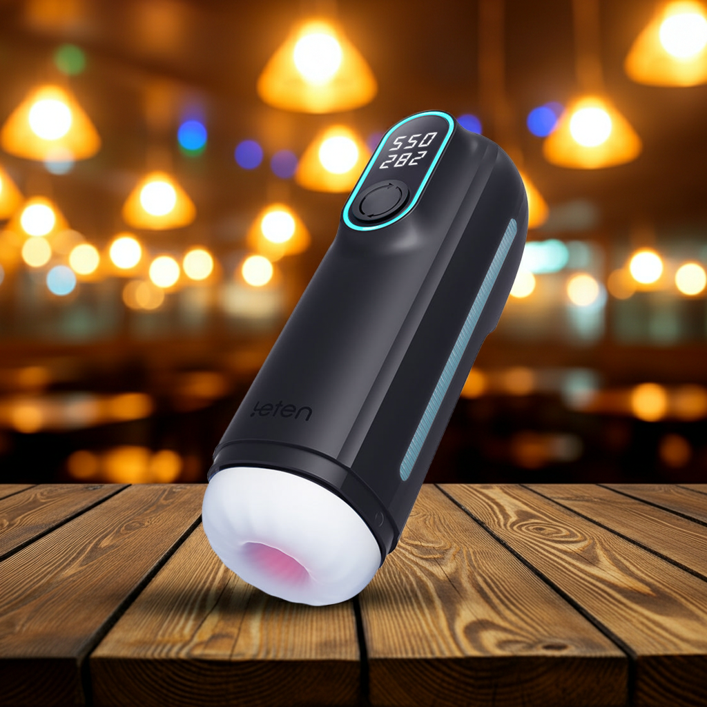 LETEN Crazy Piston Masturbator Pro - Dual Heating, Dual Screen, Deep Throat Suction