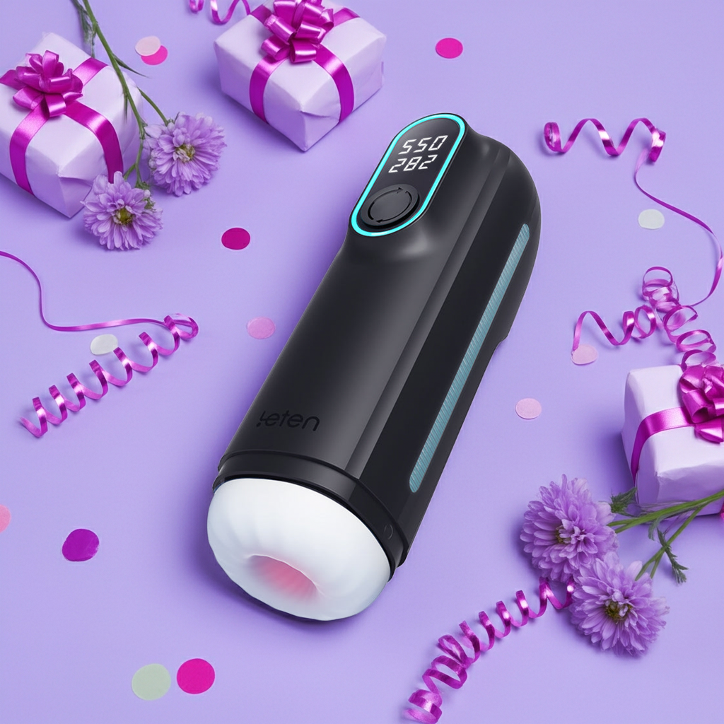 LETEN Crazy Piston Masturbator Pro - Dual Heating, Dual Screen, Deep Throat Suction